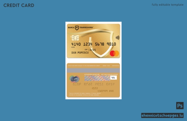 Beispielvorschau der BT Bank Gold Debit Mastercard aus Rumänien
